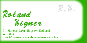 roland wigner business card